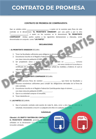 Contrato De Promesa Ejemplos Y Formatos Word Pdf