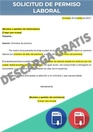 Solicitud De Permiso Laboral Ejemplos Formatos Word Excel