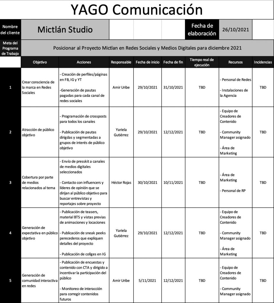 Programa De Trabajo Ejemplos Formatos