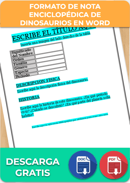 Nota Enciclop Dica De Dinosaurios Ejemplos Plantillas Word Excel Canva