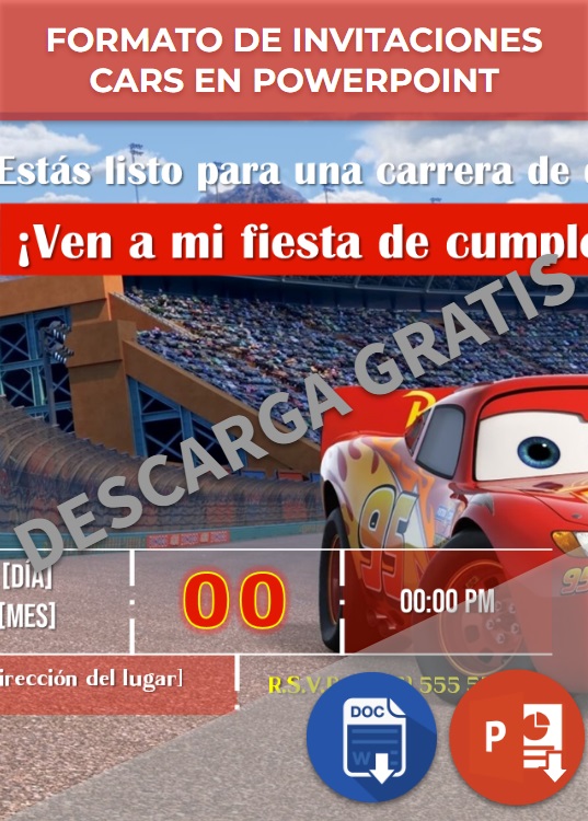 Invitaciones Cars PowerPoint Canva Ejemplos Y Plantillas