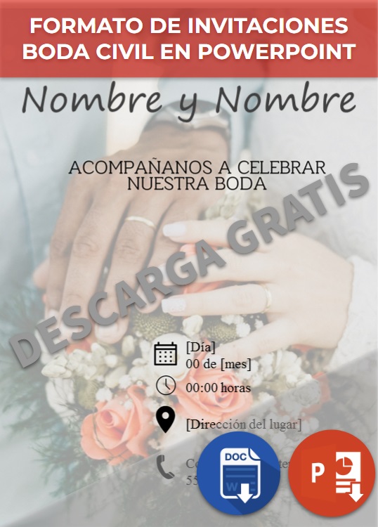 Invitaciones Boda Civil PowerPoint Canva Ejemplos Y Plantillas