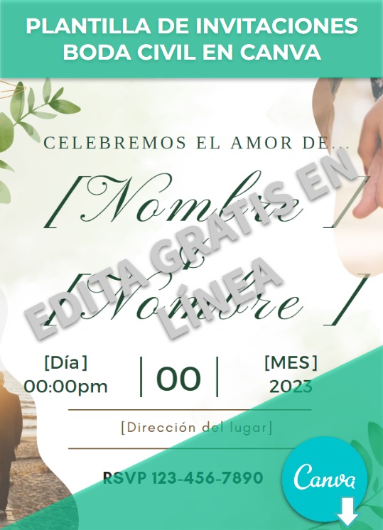 Invitaciones Boda Civil PowerPoint Canva Ejemplos Y Plantillas