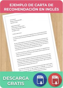Ejemplo Carta de Recomendación en Inglés Google Docs