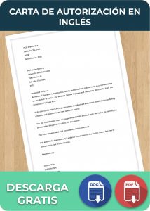 Carta de Autorización en Inglés