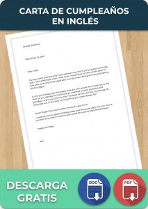 Carta de Cumpleaños en Inglés