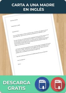 Carta a una Madre en Inglés
