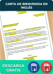 Carta de Bienvenida en Inglés