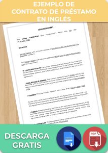 Ejemplo de Contrato de Préstamo en Inglés para Google Docs