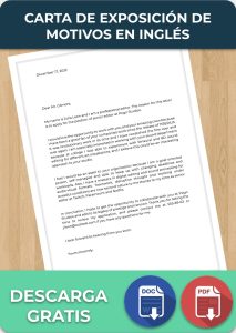 Carta de Exposición de Motivos en Inglés