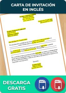 Carta de invitación en inglés