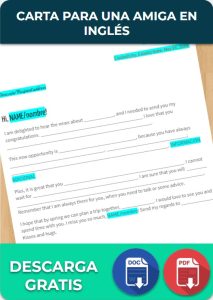 Carta para una amiga en inglés