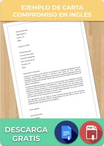 Ejemplo de Carta Compromiso en Inglés para Google Docs