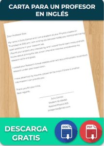 Carta en Inglés para un Profesor