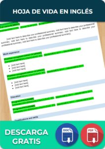 imagen de Hoja de vida en inglés
