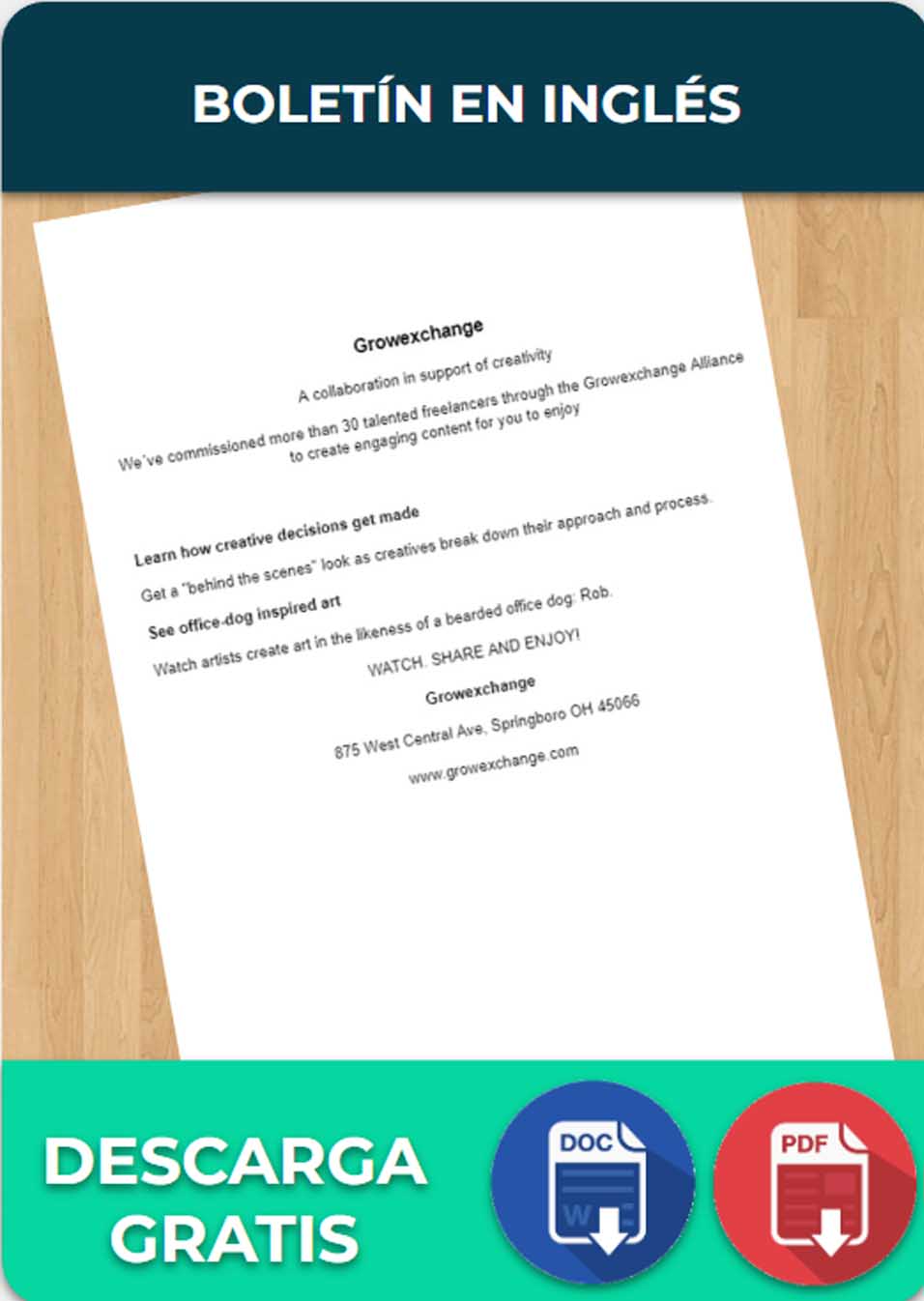 foto de Boletín en Inglés