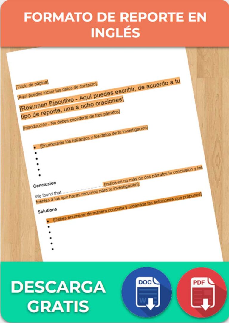 Reporte en Inglés Formatos, Ejemplos Cómo hacer 2024