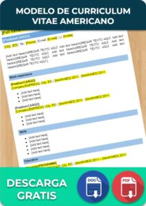 imagen de Modelo de curriculum vitae americano