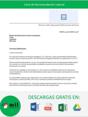 Carta de Recomendación Laboral ▷ Ejemplos, Formatos 2023