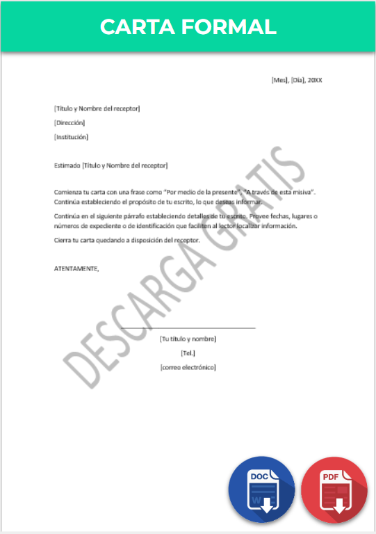 Carta Formal Cómo Hacer Ejemplos Y Formatos Word Pdf 0449