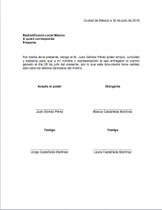 Carta Poder > Formatos y Ejemplos  Milformatos.com