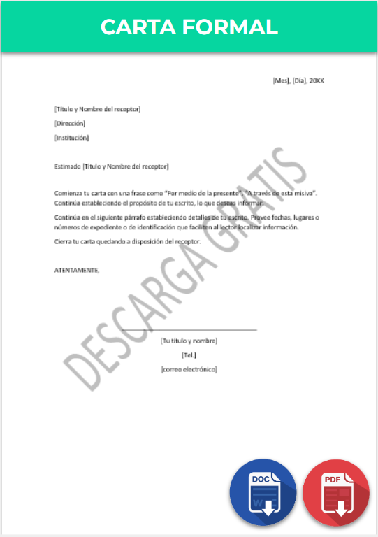 Carta Formal Cómo Hacer Ejemplos Y Formatos Word Pdf 1831