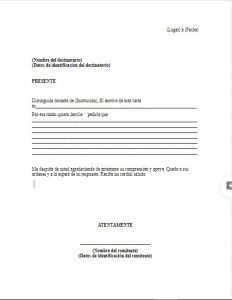 Formato PDF Carta Formal para un Profesor