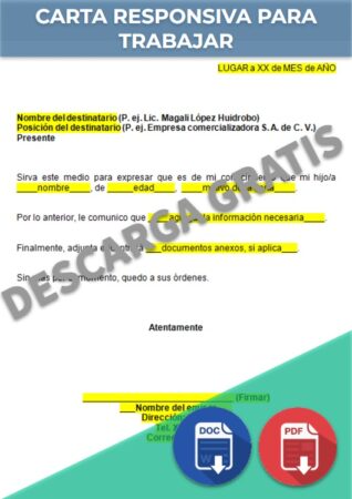 Carta Responsiva para Trabajar