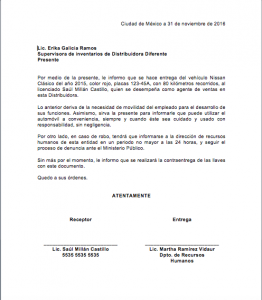 Carta Responsiva Vehicular 【 Ejemplos y Formatos 】Word, PDF