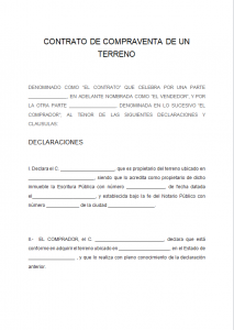 Formato de contrato de Compraventa de Terreno PDF