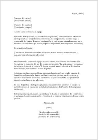 Carta Responsiva de Equipo