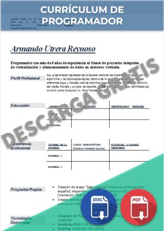 Curriculum Vitae Programador