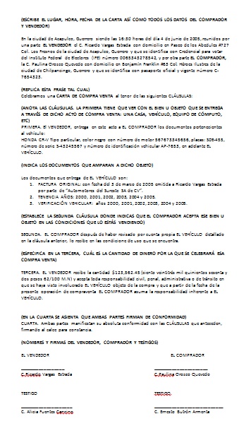 Carta de Compra Venta 【 Ejemplos y Formatos 】Word, PDF