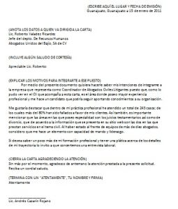 Carta para pedir Trabajo Ejemplo