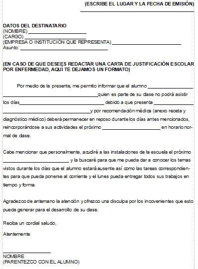 Carta Excusa Laboral Para Universidad Ejemplo de carta de 