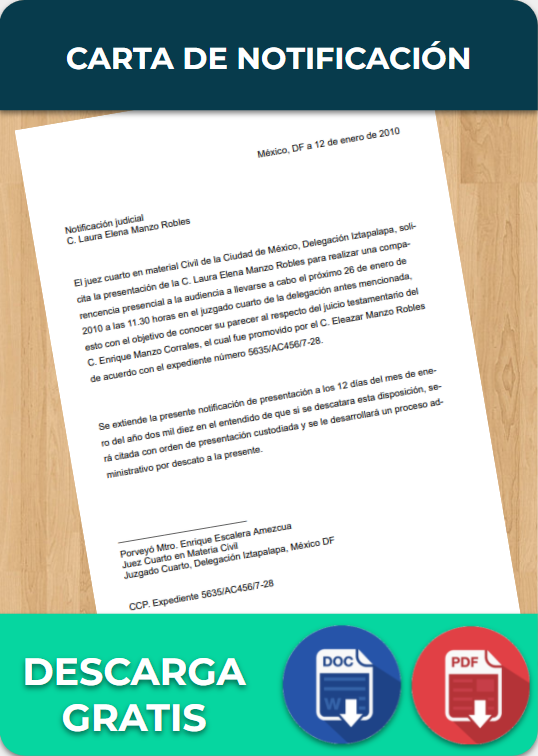 Carta de Notificación 【 Ejemplos y Formatos 】Word, PDF