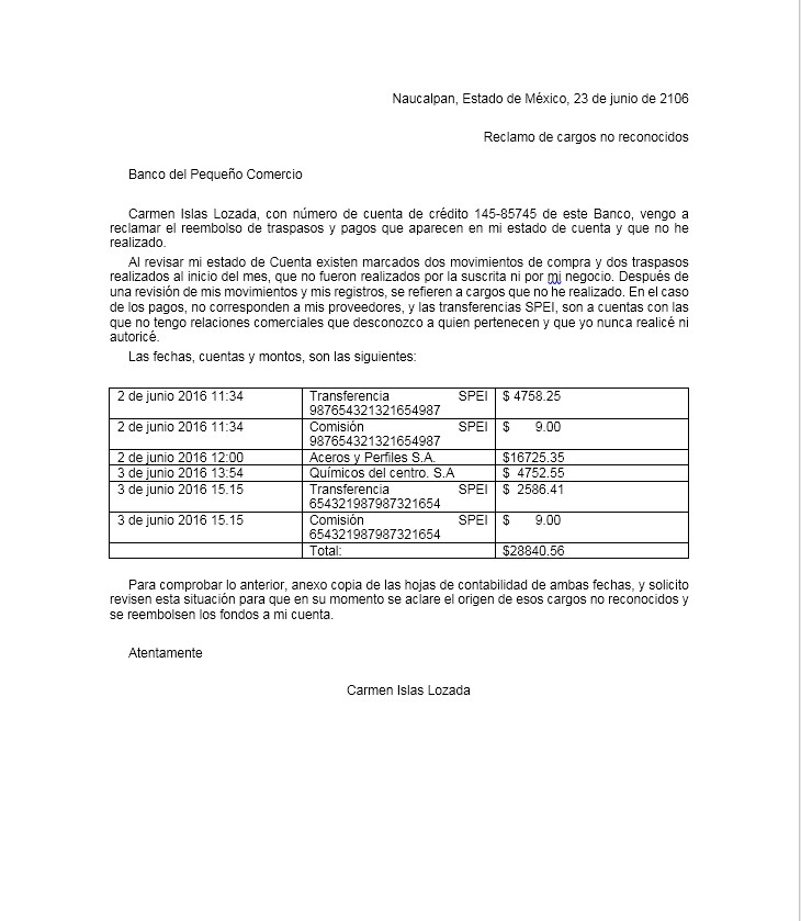 Carta de Reclamo al Banco 【 Ejemplos y Formatos 】Word, PDF