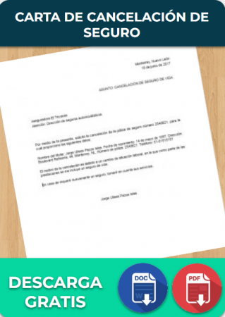 Carta de Cancelación de Seguro 【 Ejemplos y Formatos 】Word, PDF