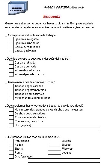 Ejemplo de encuesta de mercado1  Milformatos.com