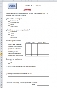 Ejemplo y Formato de Encuesta en Excel