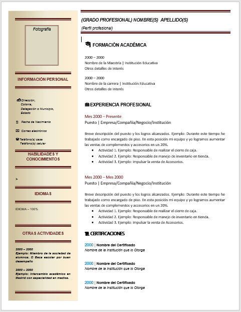 Currículum de Abogado > Ejemplos, Formatos y Plantillas 