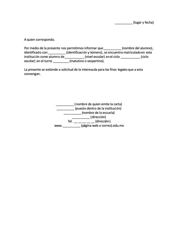 Constancia de Estudios 【 Ejemplos y Formatos 】Word, PDF