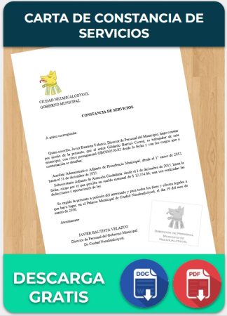 Carta de Constancia de Servicios