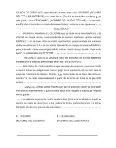 Formato de carta de cesión de derechos Telmex