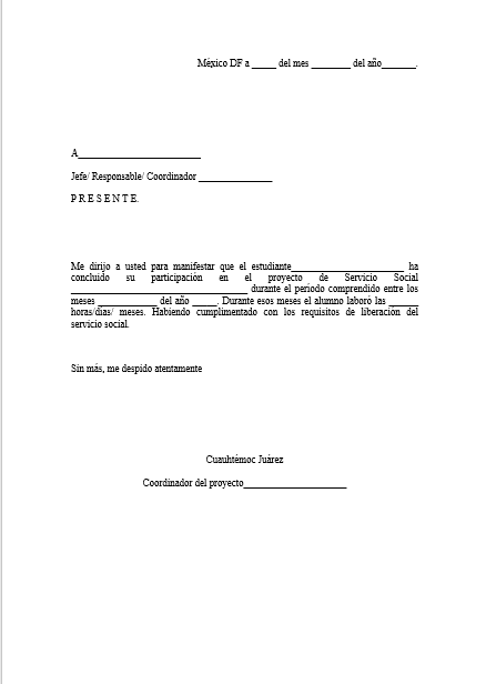 Carta de Liberación Ejemplos y Formatos Word, PDF