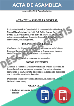 Acta de Asamblea » Ejemplos, Formatos【 2023 】