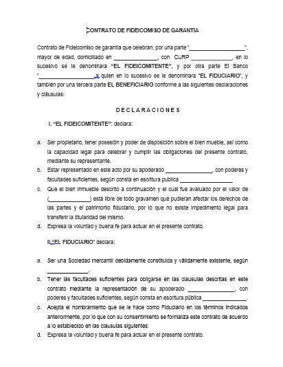 Contrato de Fideicomiso 【 Ejemplos y Formatos 】Word, PDF
