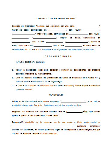 Contrato de Sociedad 【 Ejemplos y Formatos 】Word, PDF