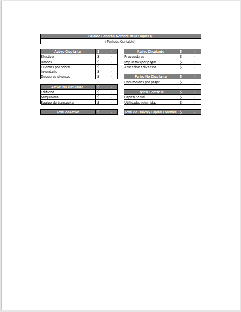 Balance General Ejemplos Y Formatos Excel Word Y Pdfs Descarga Gratis