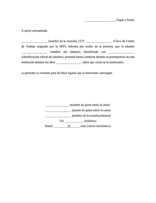 Carta de buena conducta 【 Ejemplos y Formatos 】Word, PDF